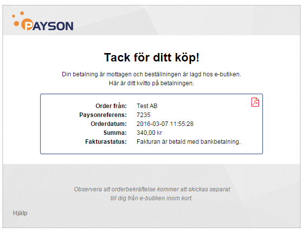 Steg 4 Paysonbetalning